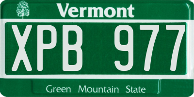 VT license plate XPB977