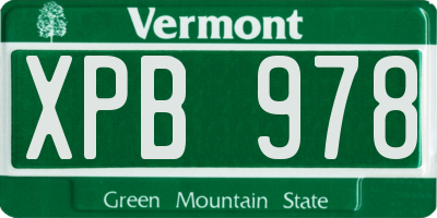 VT license plate XPB978