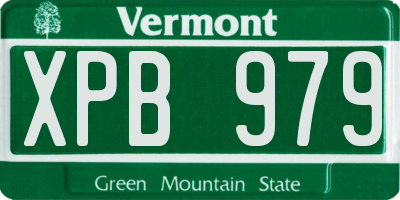 VT license plate XPB979