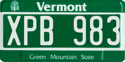 VT license plate XPB983