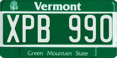 VT license plate XPB990