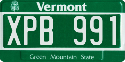 VT license plate XPB991