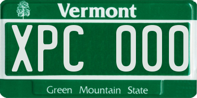 VT license plate XPC000