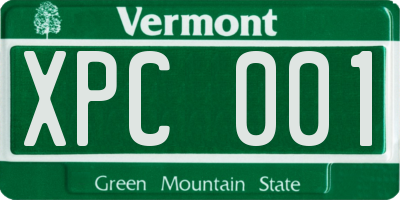 VT license plate XPC001