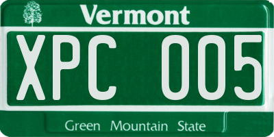 VT license plate XPC005