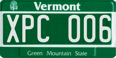 VT license plate XPC006