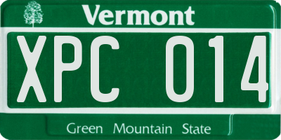 VT license plate XPC014