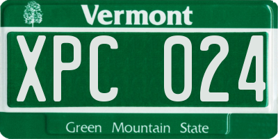 VT license plate XPC024