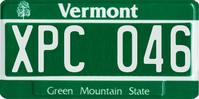 VT license plate XPC046