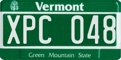 VT license plate XPC048