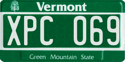 VT license plate XPC069