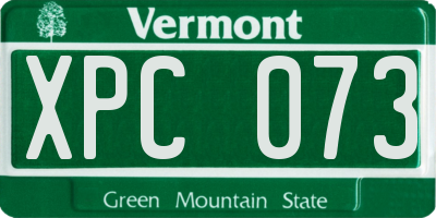 VT license plate XPC073