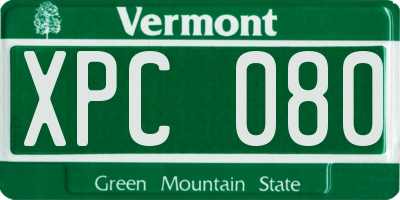 VT license plate XPC080