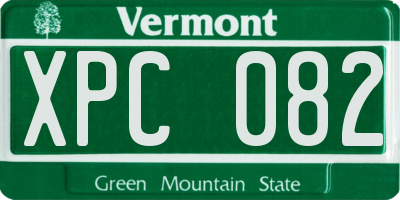 VT license plate XPC082