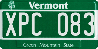 VT license plate XPC083