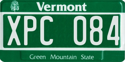 VT license plate XPC084