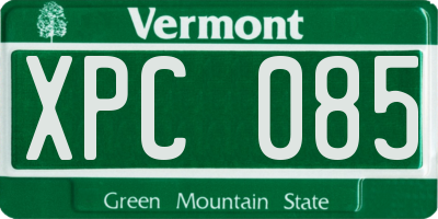 VT license plate XPC085