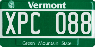 VT license plate XPC088
