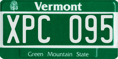 VT license plate XPC095