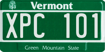 VT license plate XPC101