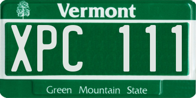 VT license plate XPC111