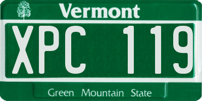 VT license plate XPC119