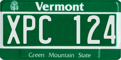 VT license plate XPC124