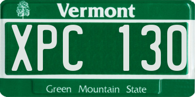 VT license plate XPC130