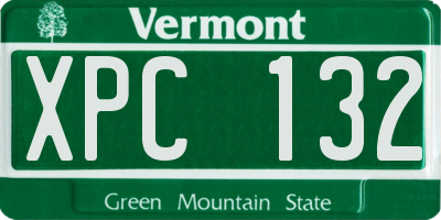 VT license plate XPC132