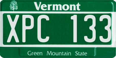 VT license plate XPC133