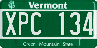 VT license plate XPC134