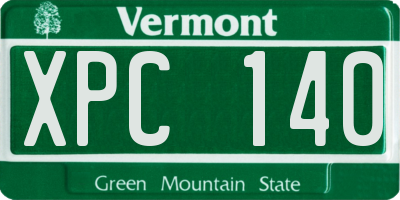 VT license plate XPC140