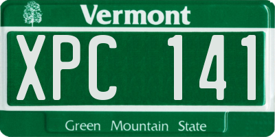 VT license plate XPC141