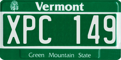 VT license plate XPC149