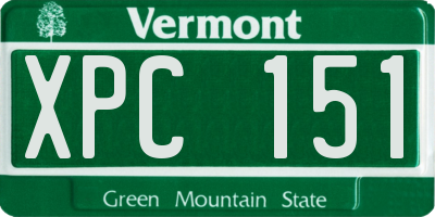 VT license plate XPC151