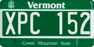 VT license plate XPC152