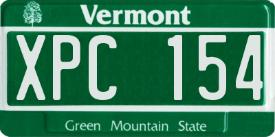 VT license plate XPC154