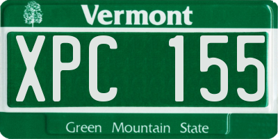 VT license plate XPC155