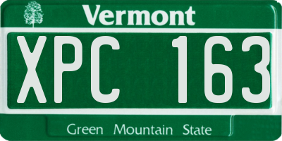 VT license plate XPC163