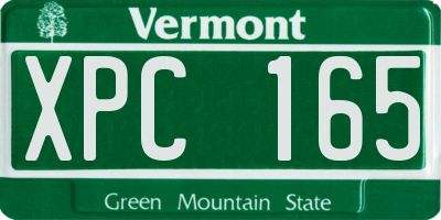 VT license plate XPC165