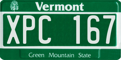 VT license plate XPC167