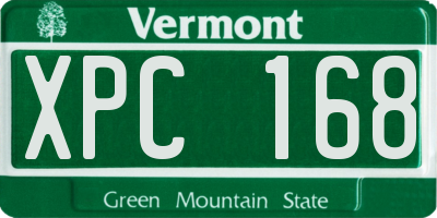 VT license plate XPC168