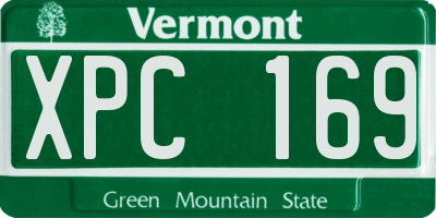 VT license plate XPC169