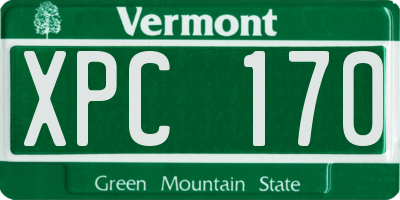 VT license plate XPC170