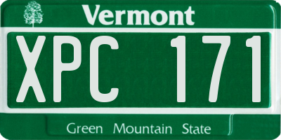 VT license plate XPC171