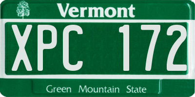 VT license plate XPC172