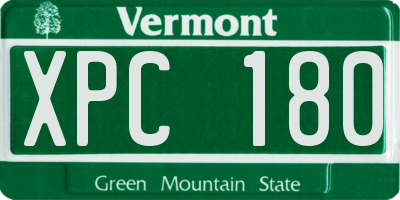 VT license plate XPC180