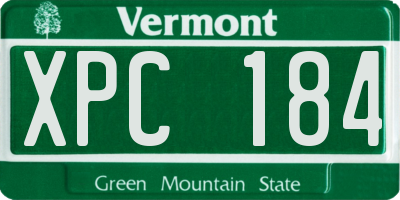VT license plate XPC184
