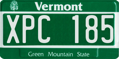VT license plate XPC185