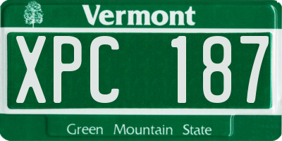 VT license plate XPC187